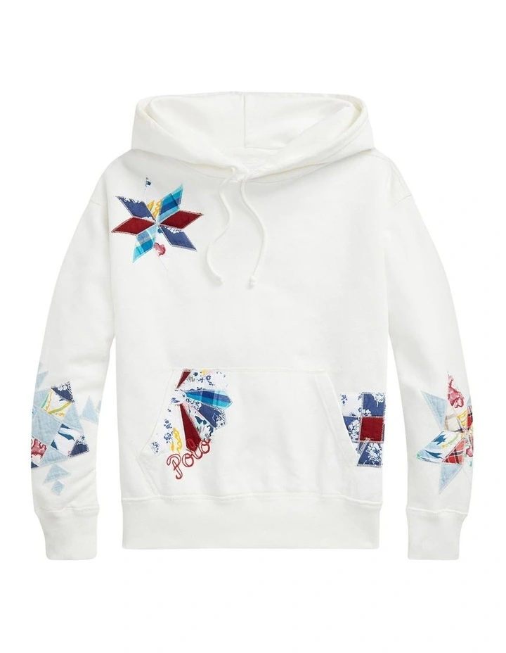 Wholesale π Polo Ralph Lauren Logo Quilted Motif Fleece Hoodie In White β¨ - Image 3