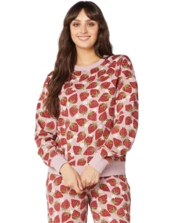 Deals 🎉 Princess Highway Strawberry & Daisy Track Sweater Lilac 🔥