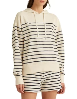Wholesale π₯° Lauren Ralph Lauren Striped French Terry Hoodie In Cream π―