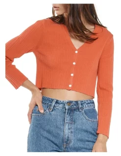 Buy 😉 Thrills Victoria Knit Cardigan In Cadmium 😀