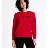 Top 10 🛒 Tommy Hilfiger Regular Graphic Crew Neck Sweatshirt In Red 🌟