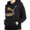 Coupon 😀 PUMA Classics Logo Hoodie Black/Gold 🔥