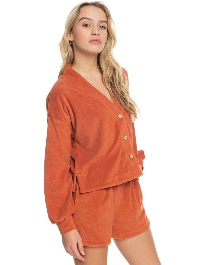 Promo β¨ Roxy Threes Company Towel Fabric Cardigan In Baked Clay π€© - Image 3