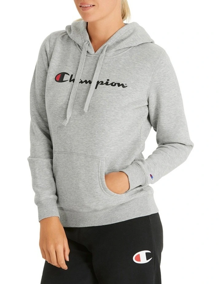 Cheapest β Champion Script Hoodie Oxford Heather π