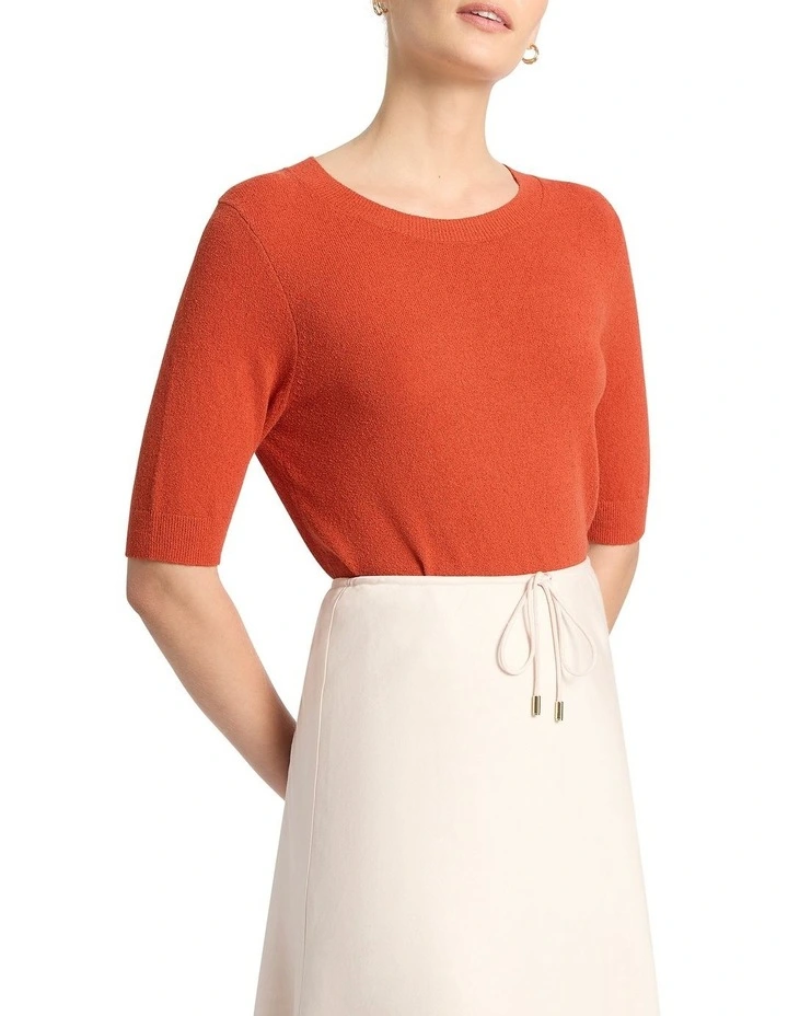 Brand new π David Lawrence Terry Cotton Knit Tee In Tangerine β