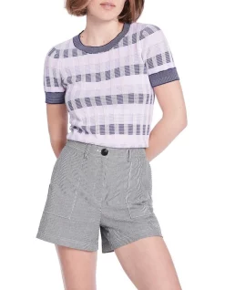 Discount 👏 Marcs Clementine Check Knit Top In Pluto Multi 🎉