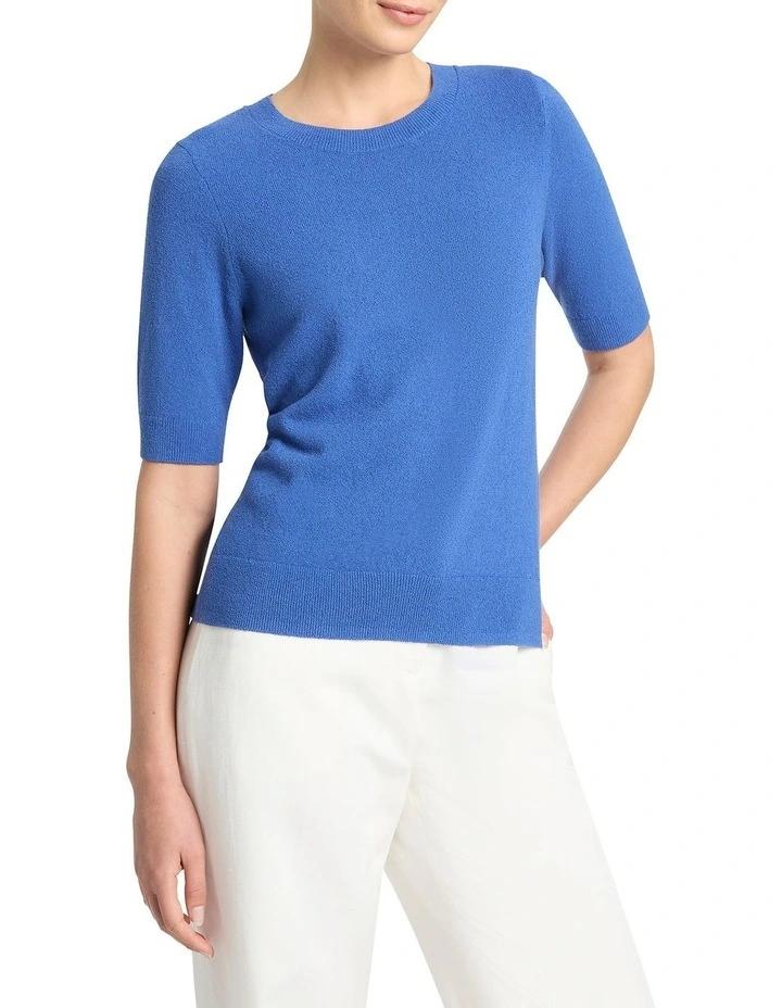 Promo π David Lawrence Terry Cotton Knit Tee In Azure β