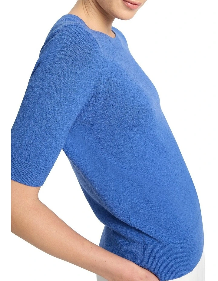 Promo π David Lawrence Terry Cotton Knit Tee In Azure β - Image 4