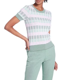 Deals 🎁 Marcs Clementine Check Knit Top In Neptune Multi 🤩