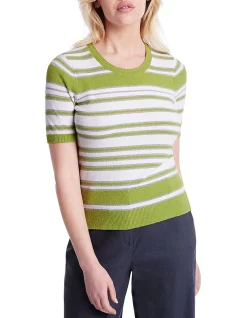 Promo 🌟 Marcs Toto Knit Top In Guacamole/White 😉