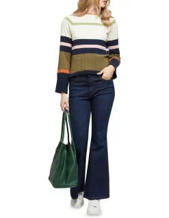 Cheap 🤩 Oxford Mia Striped Crew Neck Knit Jumper Natural Multi 🤩