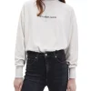 Best deal 😉 Calvin Klein 👖 Jeans Monogram Towelling Sweatshirt In Eggshell White 🤩