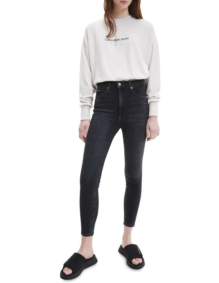 Best deal π Calvin Klein π Jeans Monogram Towelling Sweatshirt In Eggshell White π€© - Image 2