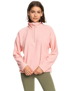 Cheapest π― Roxy Feel It Too Half Zip Fleece In Pink π€©