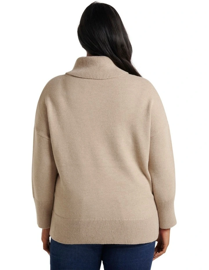 Cheap π₯ Forever New Curve Lilliana Roll Neck Knit Jumper In Brown π― - Image 2