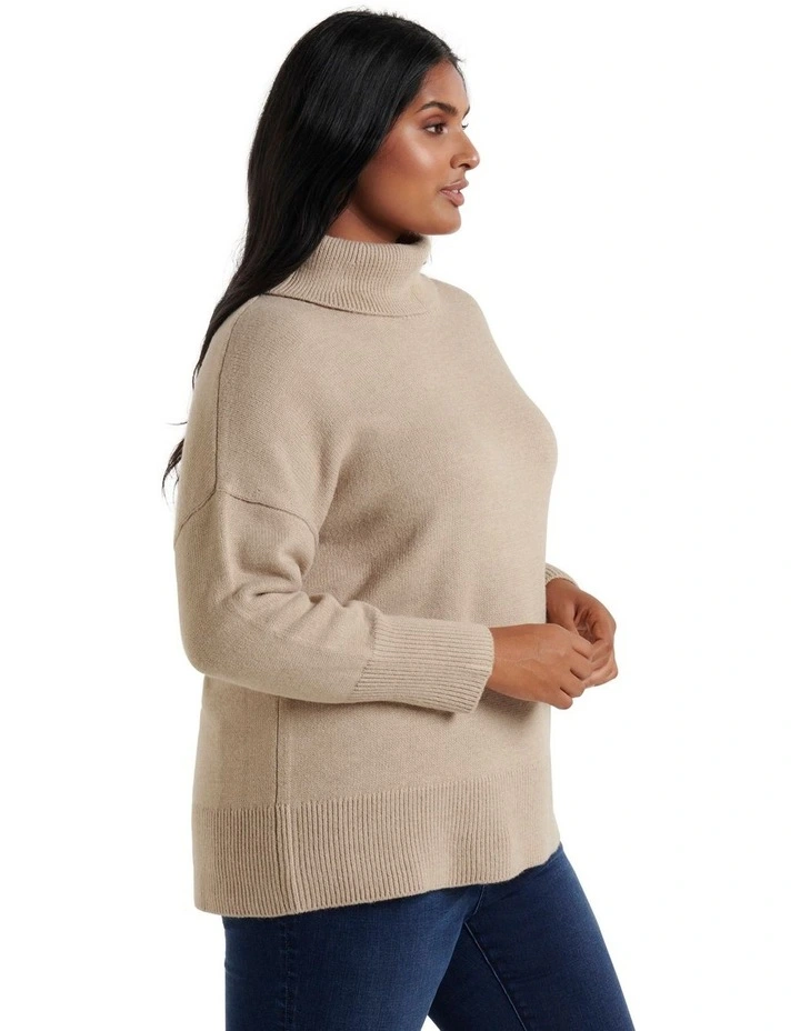 Cheap π₯ Forever New Curve Lilliana Roll Neck Knit Jumper In Brown π― - Image 3