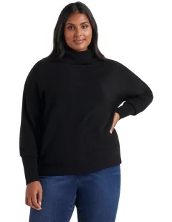Cheapest 🔥 Forever New Curve Minnie Roll Neck Knit Jumper Black 🎉