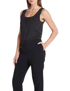 Budget β¨ David Lawrence Cecilie Shimmer Knit Tank In Black π