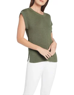 Best reviews of π₯° David Lawrence Alice Linen Mix Tank In Elm Green β¨