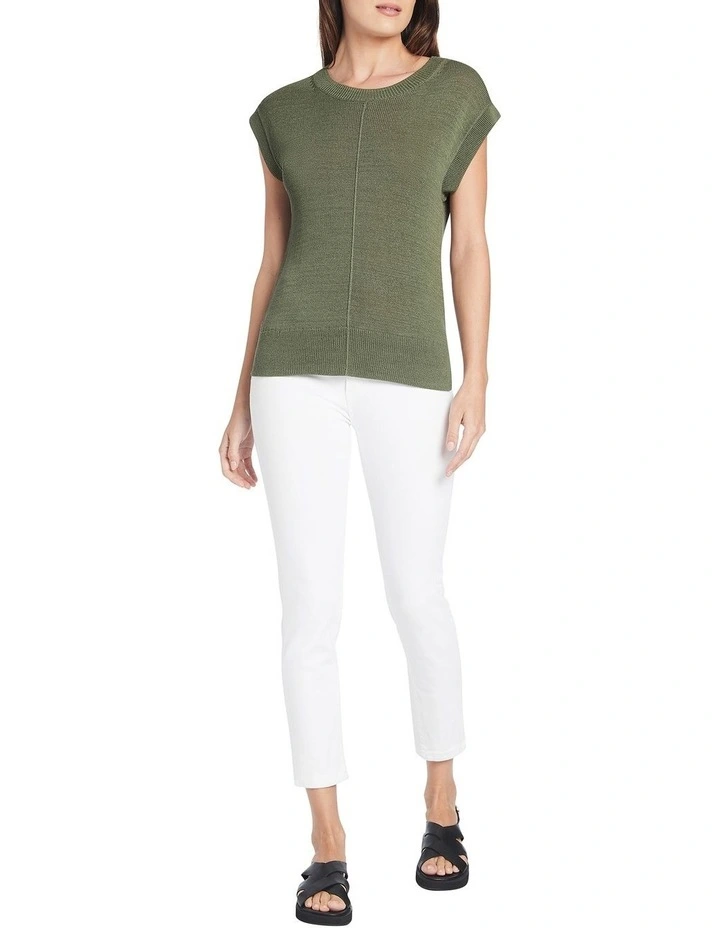 Best reviews of π₯° David Lawrence Alice Linen Mix Tank In Elm Green β¨ - Image 2