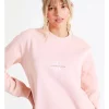 New 🛒 Calvin Klein 👖 Jeans Monogram Logo Crew Neck In Pink 🧨