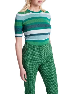 Best Sale π Marcs Deuce Stripe Knit In Verde Multi π