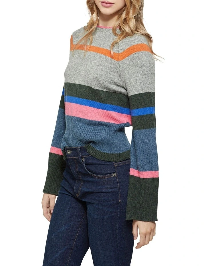 Promo β€οΈ Oxford Mia Striped Crew Neck Knit Jumper In Grey Multi π - Image 2