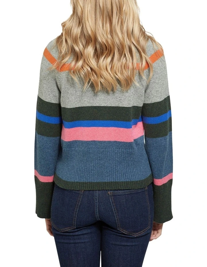 Promo β€οΈ Oxford Mia Striped Crew Neck Knit Jumper In Grey Multi π - Image 3