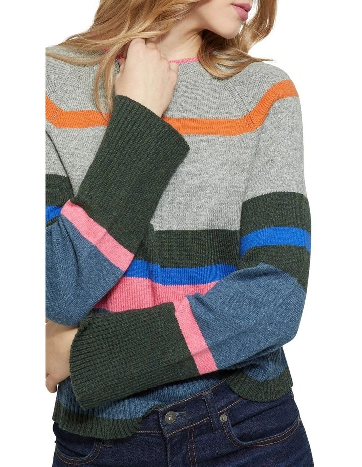 Promo β€οΈ Oxford Mia Striped Crew Neck Knit Jumper In Grey Multi π - Image 4