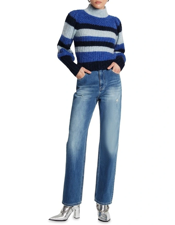 Outlet βοΈ Sass & Bide Wavelength Long Sleeve Knit Top Blue Stripe π