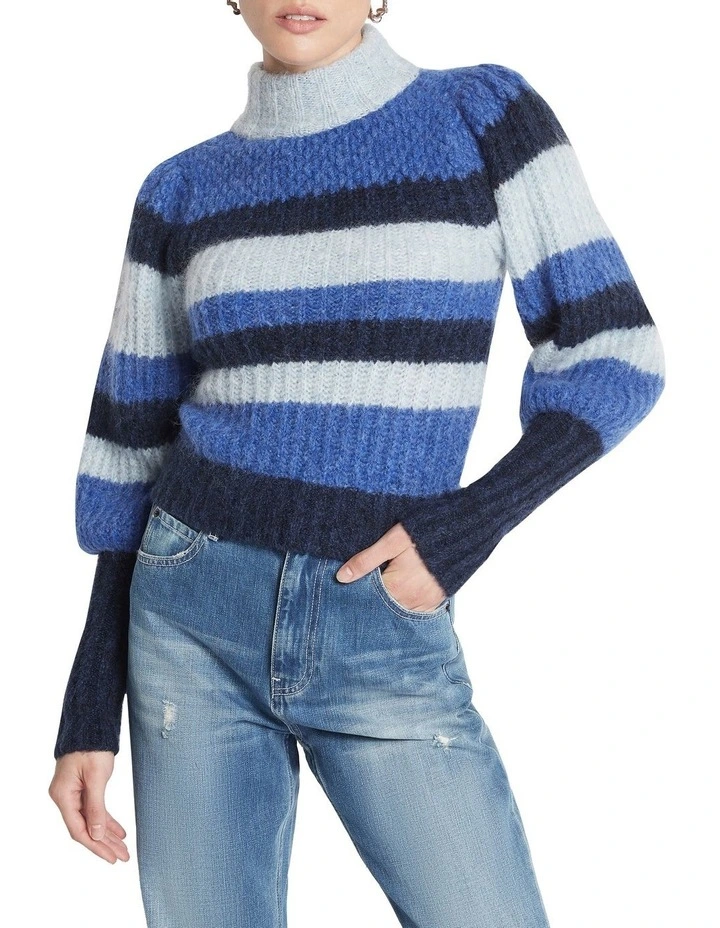 Outlet βοΈ Sass & Bide Wavelength Long Sleeve Knit Top Blue Stripe π - Image 3