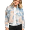 Discount 🌟 Quiksilver Polar Session Zip-Up Fleece Faded Denim Tie Dye 🔥