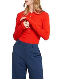 Hot Sale 😍 Oxford Wendy Skinny Rib Knit Jumper Tangerine ✨