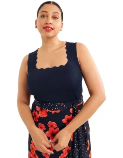 Cheapest ✨ Review Seashell Knit Top In Midnight Blue 🌟