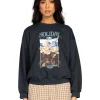 Cheapest ⌛ Rusty Dream Holiday Oversize Crew Neck Fleece Black 👏