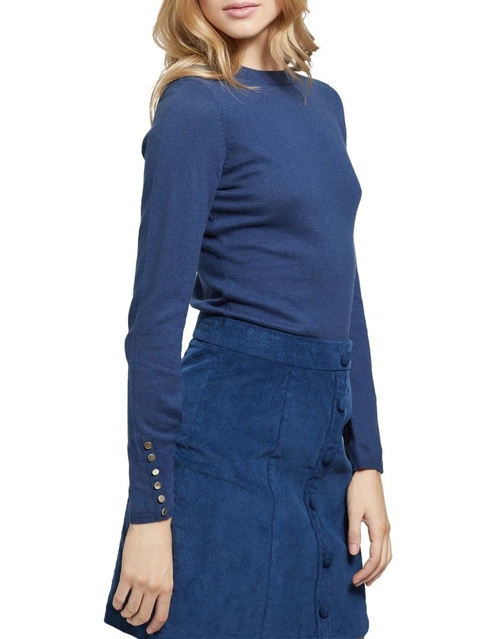 Best Pirce β Oxford Emma Button Boatneck Knit Top Blue 𧨠- Image 2