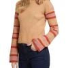 Best Pirce 🥰 Oxford Julietta Striped Sleeve Soft Knit Jumper Sand/Pink 🌟