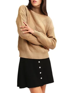 Budget 👍 Belle & Bloom The Academy Camel Turtleneck Jumper 🎉