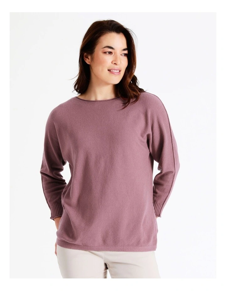 Promo π Regatta Sustainable Viscose Magyar 3/4 Sleeve Jumper With Exposed Sleeve Seam In Eggplant π