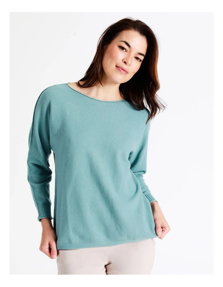 New π Regatta Sustainable Viscose Magyar 3/4 Sleeve Jumper With Exposed Sleeve Seam In Teal π₯ - Image 2