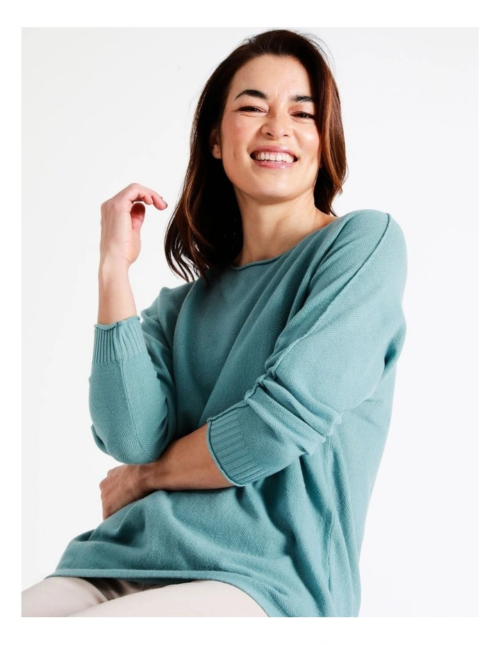 New π Regatta Sustainable Viscose Magyar 3/4 Sleeve Jumper With Exposed Sleeve Seam In Teal π₯ - Image 3
