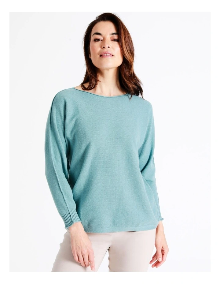 New π Regatta Sustainable Viscose Magyar 3/4 Sleeve Jumper With Exposed Sleeve Seam In Teal π₯ - Image 5