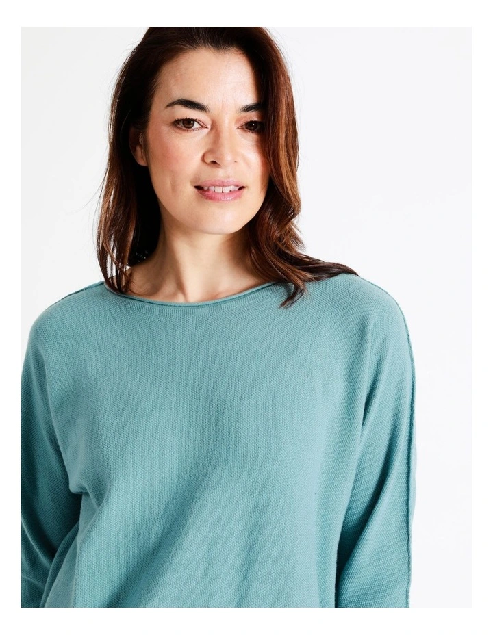 New π Regatta Sustainable Viscose Magyar 3/4 Sleeve Jumper With Exposed Sleeve Seam In Teal π₯ - Image 6