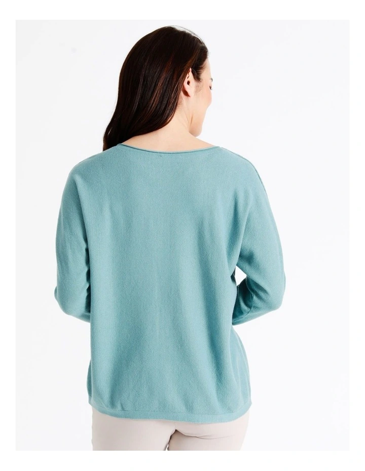New π Regatta Sustainable Viscose Magyar 3/4 Sleeve Jumper With Exposed Sleeve Seam In Teal π₯ - Image 7