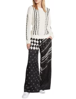 Promo 👏 Sass & Bide Bad Habits Relaxed Fit Jumper Black/Ivory 🌟