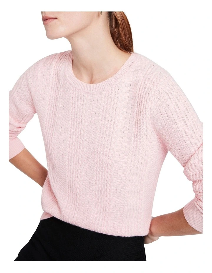 Flash Sale βοΈ David Lawrence Kerryn Cable Knit Jumper In Rose Quartz π - Image 4