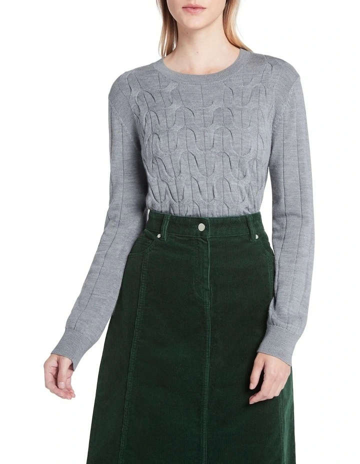 Discount βοΈ David Lawrence Monya Cable Knit Jumper In Silver Grey βοΈ