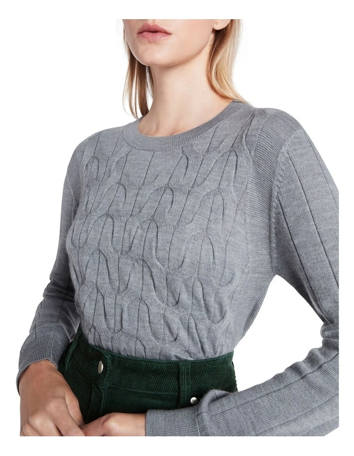 Discount βοΈ David Lawrence Monya Cable Knit Jumper In Silver Grey βοΈ - Image 4