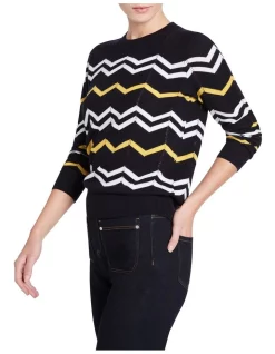 Promo 🤩 David Lawrence Sasha Chevron Knit In Multi 🌟