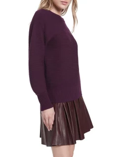 Buy 🤩 Marcs Izabella Ottoman Knit Sweater Grape ⌛